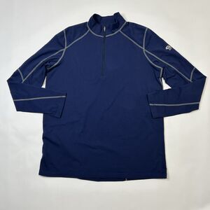 Mountain Hardwear Pullover Mens Med Blue Base Layer 1/4 Zip Long Sleeve Outdoor